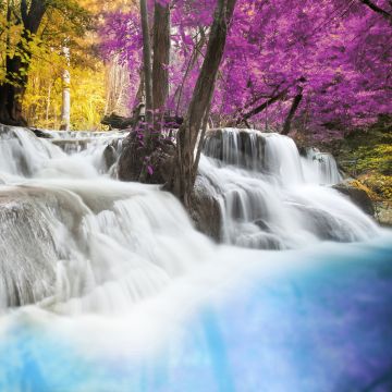 Erawan Falls, Spring, Waterfall, Forest, Autumn, Thailand, 5K
