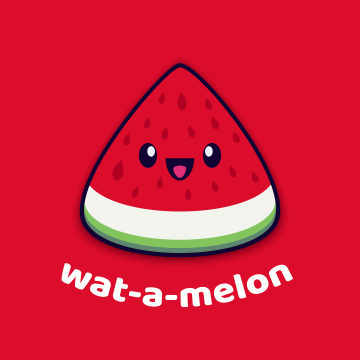 Watermelon, Kawaii cartoon, Slice, Red aesthetic, 5K, 8K, Simple