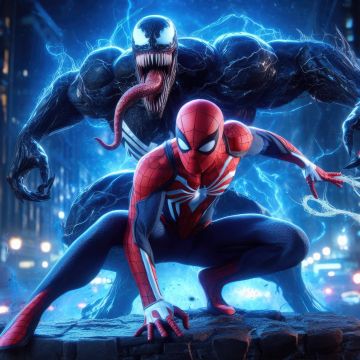 Venom, Spider-Man, Concept Art, 5K, Marvel Comics, Spiderman