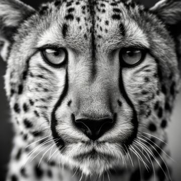 Cheetah, Monochrome, Ultrawide, Black and White
