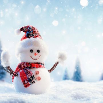 Christmas special, Snowman, Winter, Santa hat, Snowfall, 5K, Navidad, Noel