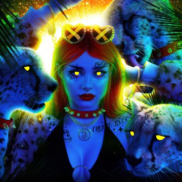 Bad girl, Power, Woman, Cheetah, Baddie, Digital Art