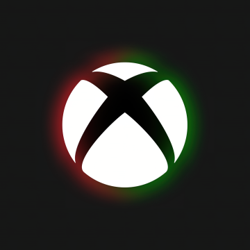 Glowing, Xbox, Dark background, Minimalist, 5K