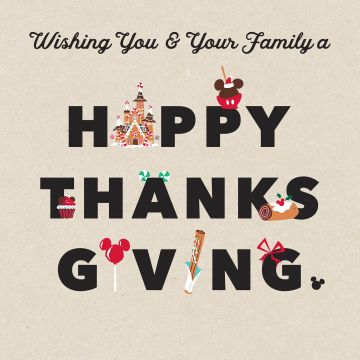 Disney, Happy Thanksgiving, 5K, Typography
