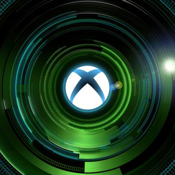 Futuristic, Xbox logo, Abstract background, Green abstract, 5K