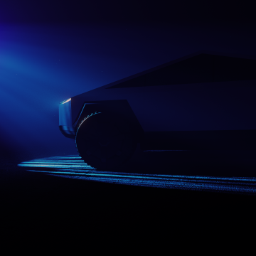 Tesla Cybertruck, CGI, Dark aesthetic, Electric pickup