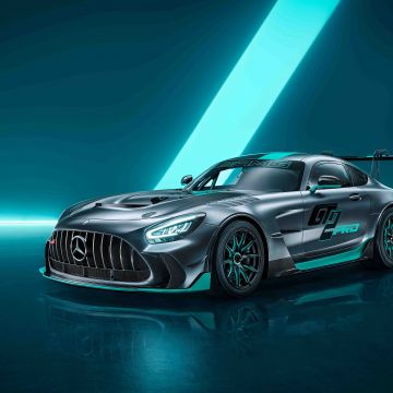 Mercedes-AMG GT2 PRO, 5K, Aesthetic Cyan, Race cars