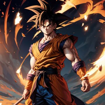 Super Saiyan Goku, Dragon Ball Z, AI art