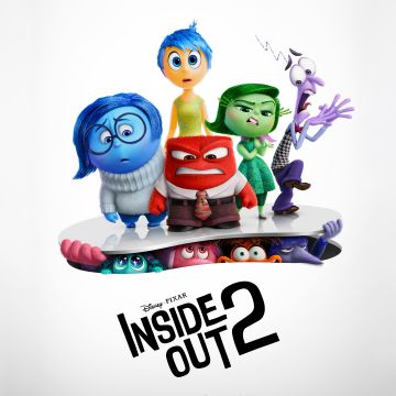 Inside Out 2, 2024 Movies, Animation movies, Pixar movies, 5K, 8K, White background, Joy (Inside Out), Sadness (Inside Out), Anger (Inside Out), Fear (Inside Out), Disgust (Inside Out), Anxiety (Inside Out)