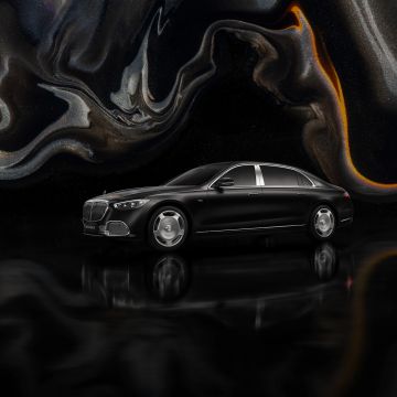 Mercedes-Maybach S 680 4MATIC, Black cars, 2024, Dark aesthetic