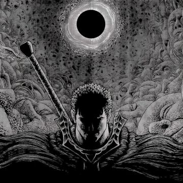 Berserk, Guts, Black and White, Monochrome