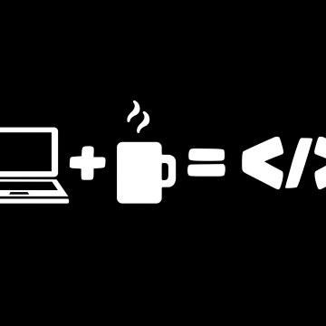 Coffee, Laptop, Coding, Coder, Programming, Developer, AMOLED, 5K, 8K, Black and White