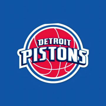 Detroit Pistons, Basketball team, Logo, 5K, Blue background