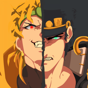 Dio Brando, Jotaro Kujo, JoJo's Bizarre Adventure, Minimalist, 5K