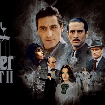 The Godfather, Movie poster, Marlon Brando, Al Pacino, Vito Corleone, Michael Corleone, Dark background