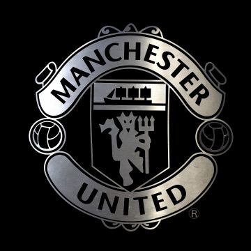 Manchester United, Black and White, Monochrome, Logo, AMOLED, 5K, 8K