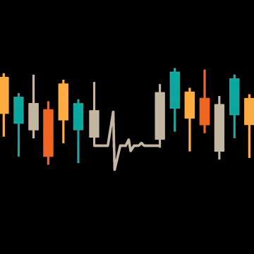 Heartbeat Candlestick Chart, Day Trading, Candlestick pattern, Stock Market, AMOLED, Black background