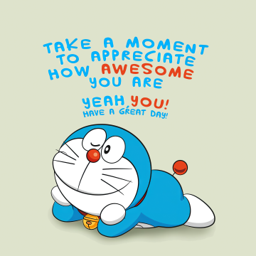 Awesome, Doraemon, Have a great day, Adorable, Cartoon, 5K