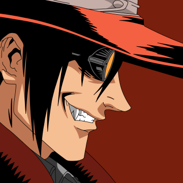 Alucard, 8K, Hellsing, Brown background, 5K, Minimalist