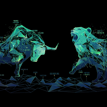 Bull, Bear, Trading, Forex, AMOLED, Black background, Stock Market