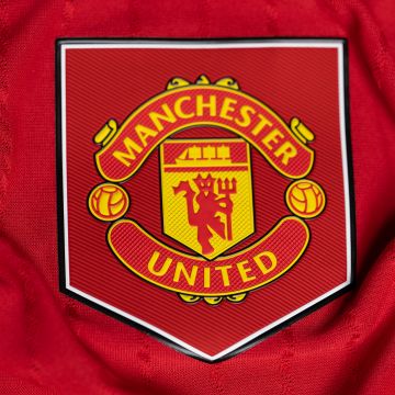 Manchester United, 5K, Football club, Red background, Logo