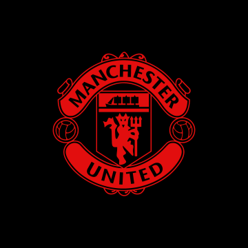 Manchester United, Logo, Black background