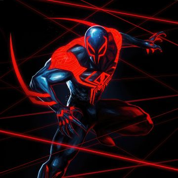 Spider-Man 2099, CGI, Dark aesthetic, 5K