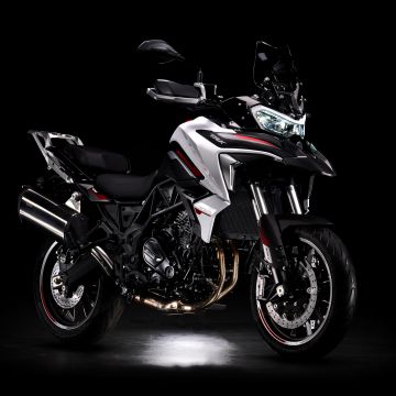 Benelli TRK 702, Adventure motorcycles, 2024, Black background, 5K, 8K
