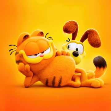 The Garfield Movie, Odie, 5K, Animation movies, 2024 Movies, Yellow background