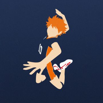 Shoyo Hinata, Faceless, Minimalist, Blue background, Haikyuu