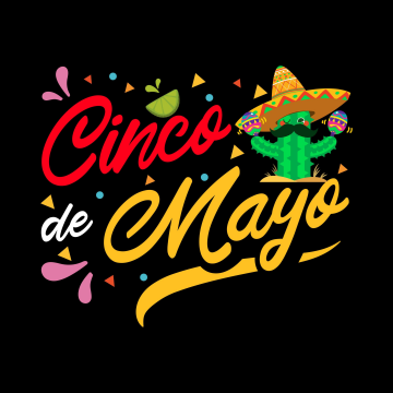 Cinco de Mayo, AMOLED, Minimalist, Black background, Mexican holiday