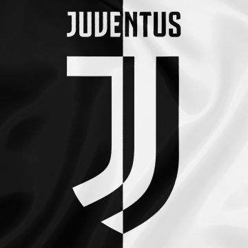 Juventus FC, Monochrome background, Black and White, 5K, Logo, Football club