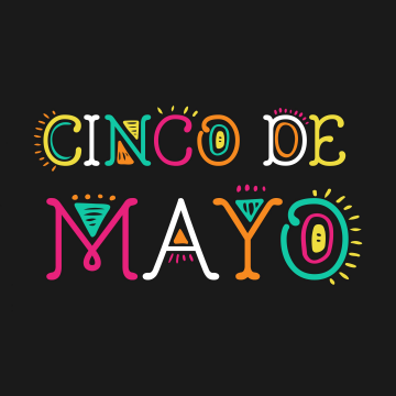 Cinco de Mayo, Dark background, Mexican holiday, Colorful logo