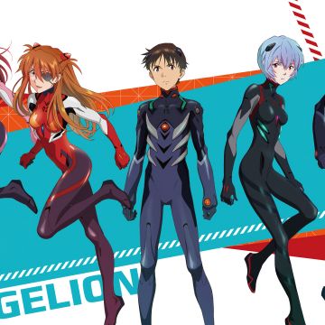 Neon Genesis Evangelion, Artwork, Rei Ayanami, Asuka Langley Soryu, Shinji Ikari, Kaworu Nagisa, Mari Makinami