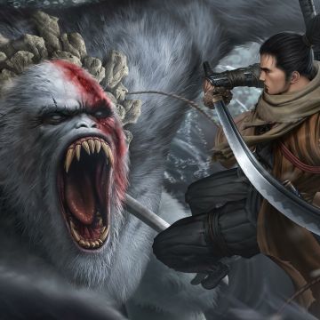 Guardian Ape, Sekiro: Shadows Die Twice, Wolf, Boss Fight