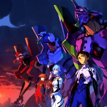Neon Genesis Evangelion, Anime series, Shinji Ikari, Rei Ayanami, Asuka Langley Soryu, Evangelion Unit-01, Evangelion Unit-00, Evangelion Unit-02