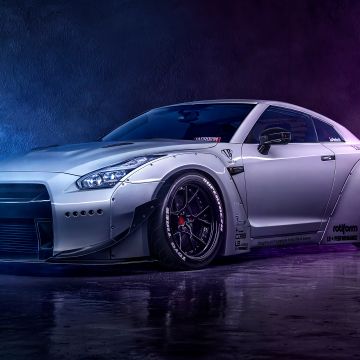 Nissan GT-R R35, Neon, Digital Art