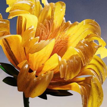 Vibrant, Yellow flower, Macro, AI art, 5K, Digital flower