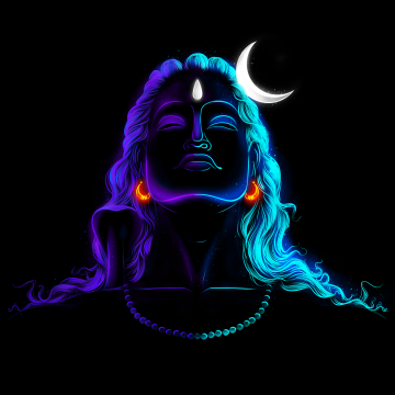 Adiyogi, Lord Shiva, Parameshwara, Mahadev, Hindu God, Parashiva, Black background, AMOLED, Third eye, 5K, 8K, Crescent Moon, Hinduism