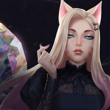 Ahri, KDA, League of Legends, Dark background