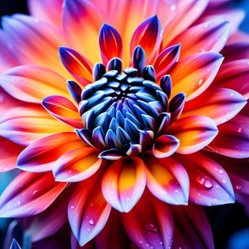 Dahlia flower, AI art, Vibrant, Macro, Elegant
