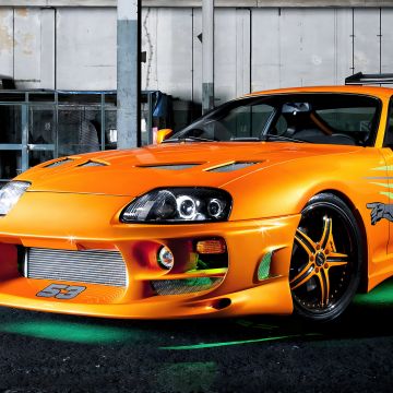 Toyota Supra Mk4, Custom tuning, JDM cars, Yellow cars, Monochrome background