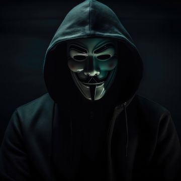 Anonymous, Hooded Man, Hacker, 5K, 8K, Dark background