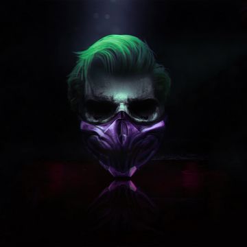 Joker, Mask, Cyberpunk, Dark background