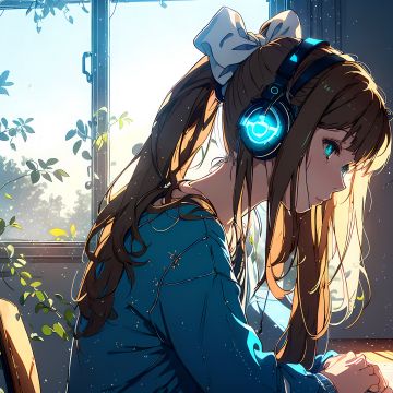 Anime girl, Listening music, Lofi girl, Alone, Mood