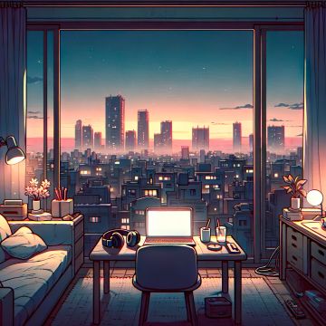 Lofi, Room, Cityscape, Urban