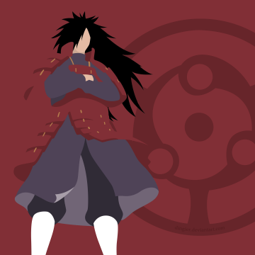 Madara Uchiha, Mangekyo Sharingan, Minimalist, Naruto, Red background, 5K