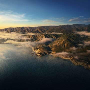 Big Sur, California, Mountains, Clouds, Daylight, Sunny day, macOS Big Sur, Stock, 5K, Summer