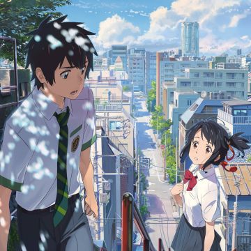 Kimi no Na wa, 5K, Mitsuha Miyamizu, Taki Tachibana, Your Name, Anime couple