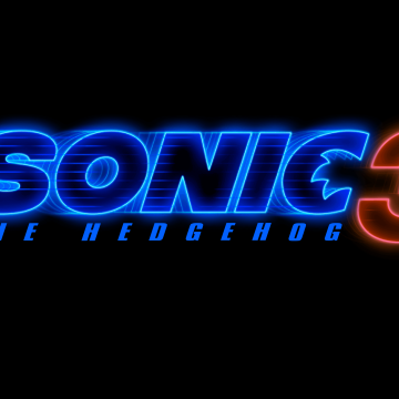 Sonic the Hedgehog 3, 2024 Movies, Black background, Logo